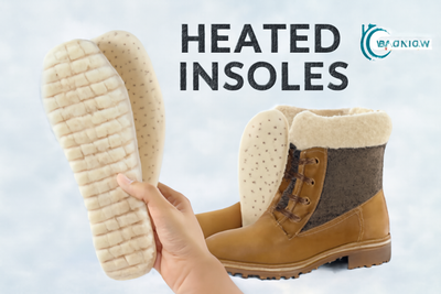 "BiotechCare heated insoles providing warmth and comfort for feet during cold weather outdoor activities."