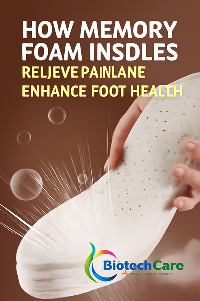 BiotechCare Memory Foam Insoles for Pain Relief and Foot Health | High-Quality Foot Support with Perforated Design and Comfort Features