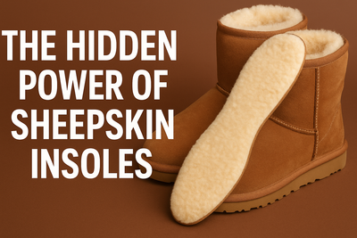 Sheepskin insoles providing natural warmth, comfort, and foot pain relief for winter footwear