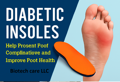 "Diabetic insoles for foot health with close-up of inflamed diabetic foot showing red irritation, emphasizing the importance of insoles in preventing complications and improving foot comfort."