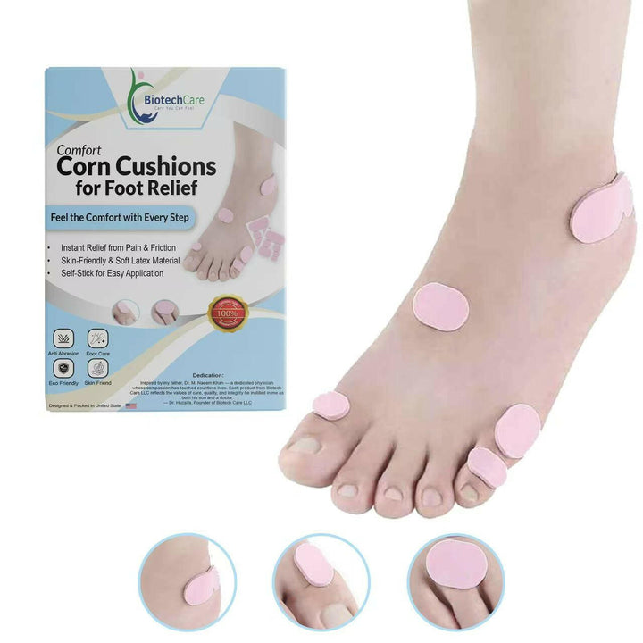 BiotechCare Corn Cushions – Multi-Size Adhesive Pads for Corn & Callus Relief.