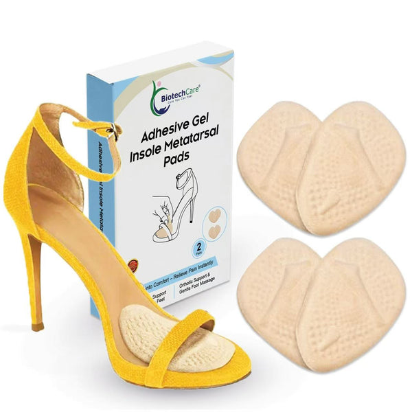 BiotechCare Metatarsal Pads Women (2 Pairs) Foot Pads for Balls of Feet and Sole Support, Metatarsal Foot Pads for Women Pain Reliefs, Metatarsal Insoles & Cushion Supports